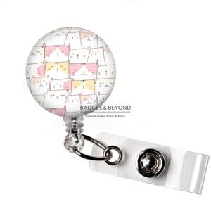 🐱💖 Cats Cats & Lots of Cats Badge Reel | Cat Lover Retractable ID Holder